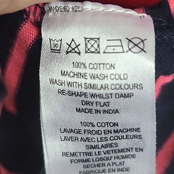 French Connection Tim Tim Stripe Jersey Dress Navy/Pink Cotton Stretch Comfy 2 - Picture 6 of 9